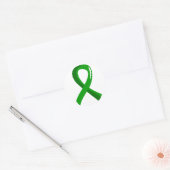 Sticker Rond Don d'organes Ruban vert 3 (Enveloppe)