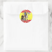 Sticker Rond DON QUIJOTE & SANCHO & Drapeau flamenco-espagnol (Sac)