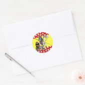 Sticker Rond DON QUIJOTE & SANCHO & Drapeau flamenco-espagnol (Enveloppe)
