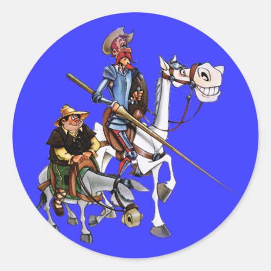 Sticker Rond DON QUIJOTE, SANCHO, ROCINANTE y RUCIO - Cervantes (Devant)