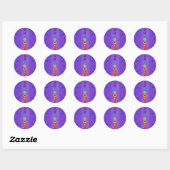 Sticker Rond Don Sept Chakras - Violet (Feuille)
