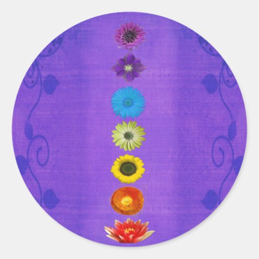 Sticker Rond Don Sept Chakras - Violet (Devant)