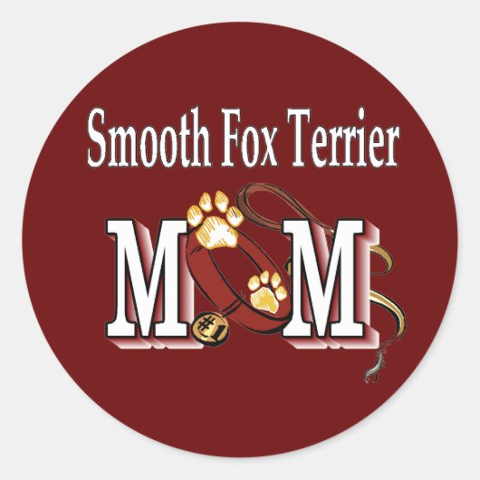 Sticker Rond Don Smooth Fox Terrier MOM (Devant)