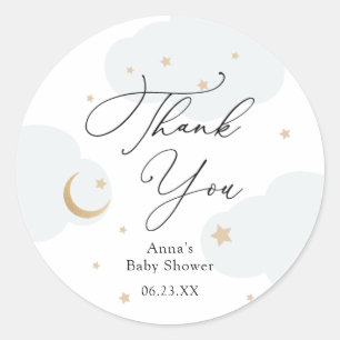 Sticker Rond Don sur le Baby shower de la lune