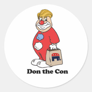 Sticker Rond Don the con — Conception anti-Trump - - Politique