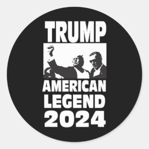 Sticker Rond Don Trump 2024 à l'épreuve des balles ne jamais cé