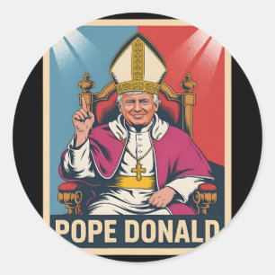 Sticker Rond Donald Pape Trump Pape Donald Trump Politique