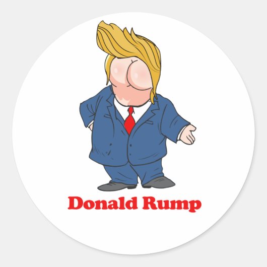 Sticker Rond Donald Rump — Conception anti-Trump - - Politique (Devant)