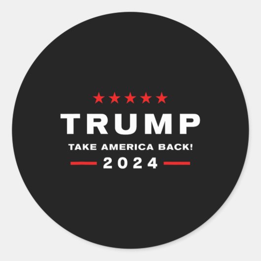 Sticker Rond Donald Trump 2024 (Devant)
