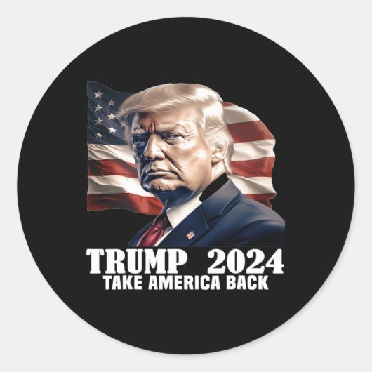 Sticker Rond Donald Trump 2024 (Devant)