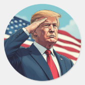 Sticker Rond Donald Trump 2024 (Devant)