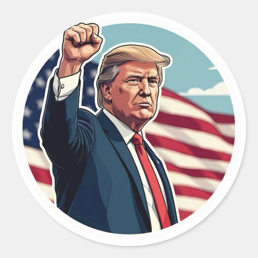 Sticker Rond Donald Trump 2024 (Devant)