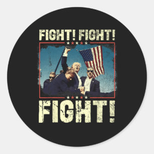 Sticker Rond Donald Trump 2024 Combattre Donald Trump F