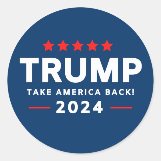 Sticker Rond Donald Trump 2024 et l'Amérique (Devant)