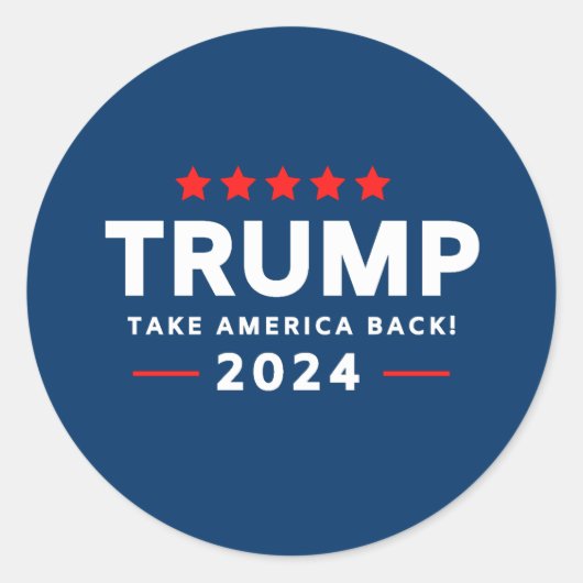 Sticker Rond Donald Trump 2024 et l'Amérique (Devant)