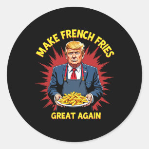 Sticker Rond Donald Trump 2024 France Fry - Make French Fries G