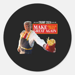 Sticker Rond Donald Trump 2024 France Fry - Make French Fries G