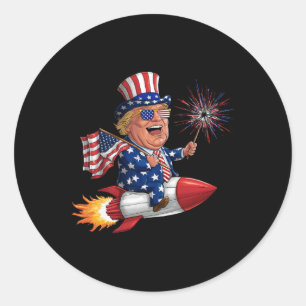 Sticker Rond Donald Trump 2024 heureux 4 juillet Trump américai