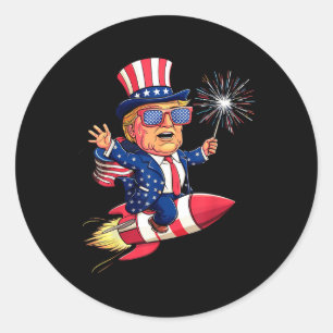Sticker Rond Donald Trump 2024 heureux 4 juillet Trump américai