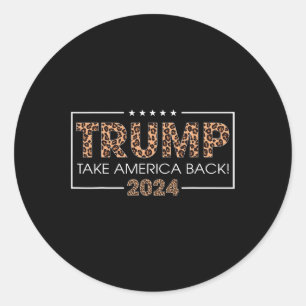 Sticker Rond Donald Trump 2024 Reprendre l'Amérique Empreinte d