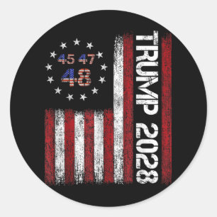 Sticker Rond Donald Trump 2028 Trump 45 47 48e Président améric