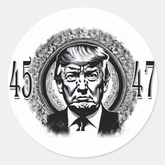 Sticker Rond Donald Trump 45/47 (Devant)