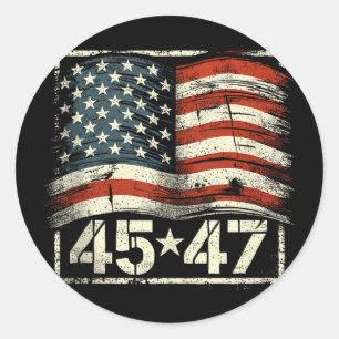 Sticker Rond Donald Trump 45 47 Jour de l'investiture 2025 Prés