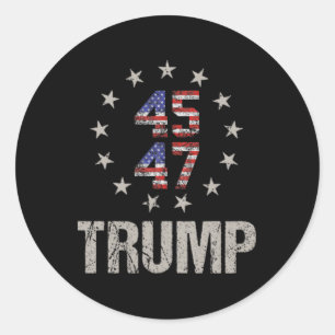 Sticker Rond Donald Trump 47 Président des États-Unis 2024 Chem