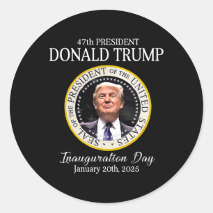 Sticker Rond Donald Trump 47e inauguration du président 2025 Su