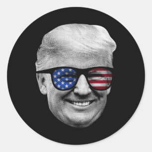 Sticker Rond Donald Trump 4 juillet drapeau américain