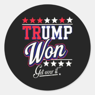 Sticker Rond Donald Trump a gagné, il faut s'y faire 2024 Trump