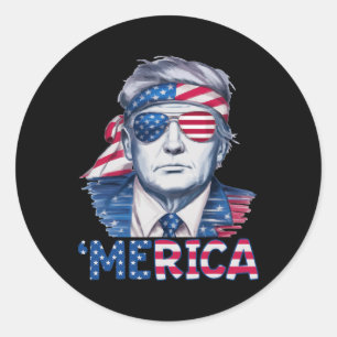 Sticker Rond Donald Trump a gagné les élections 2024 drapeau de