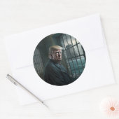 Sticker Rond Donald Trump à la prison d'Alcatraz (Enveloppe)