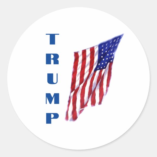 Sticker Rond Donald Trump American Flag Pop Art (Devant)