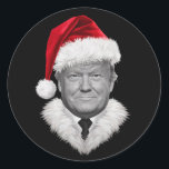 Sticker Rond Donald Trump Christmas Funny Santa Hat Don<br><div class="desc">Donald Trump Christmas Funny Santa Hat Don</div>