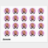 STICKER ROND DONALD TRUMP CHRISTMAS SCELLÉ AVEC UN BÂTIMENT KIS (Feuille)