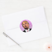 STICKER ROND DONALD TRUMP CHRISTMAS SCELLÉ AVEC UN BÂTIMENT KIS (Enveloppe)