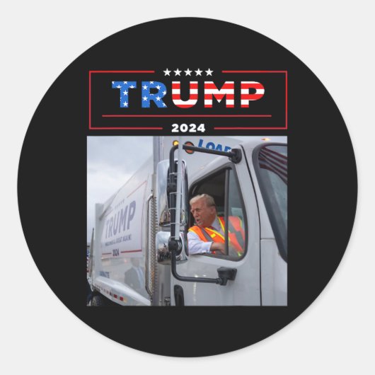 Sticker Rond Donald Trump Circule Dans Les Poubelles Chirurgie (Devant)