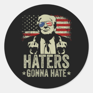 Sticker Rond Donald Trump Doigt d'honneur