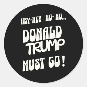 Sticker Rond Donald Trump doit partir Pas de roi Pas d'autorita