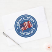 Sticker Rond Donald Trump - Drapeau américain (Enveloppe)