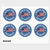 Sticker Rond Donald Trump - Drapeau américain (Feuille)