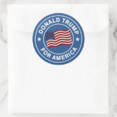 Sticker Rond Donald Trump - Drapeau américain (Sac)