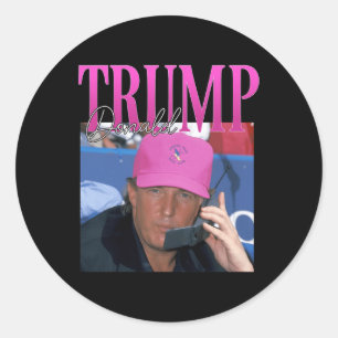 Sticker Rond Donald Trump drôle me manque Pourtant Y2k Vintage