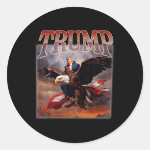 Sticker Rond Donald Trump Eagle Président américain 2024 Prenez