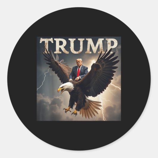 Sticker Rond Donald Trump Eagle Président américain Amérique (Devant)