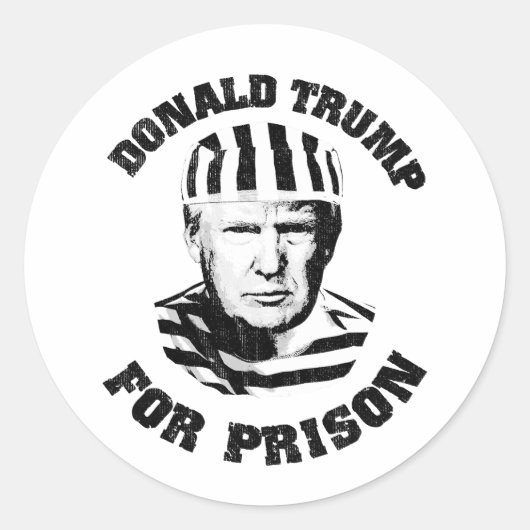 Sticker Rond Donald Trump En Prison (Devant)