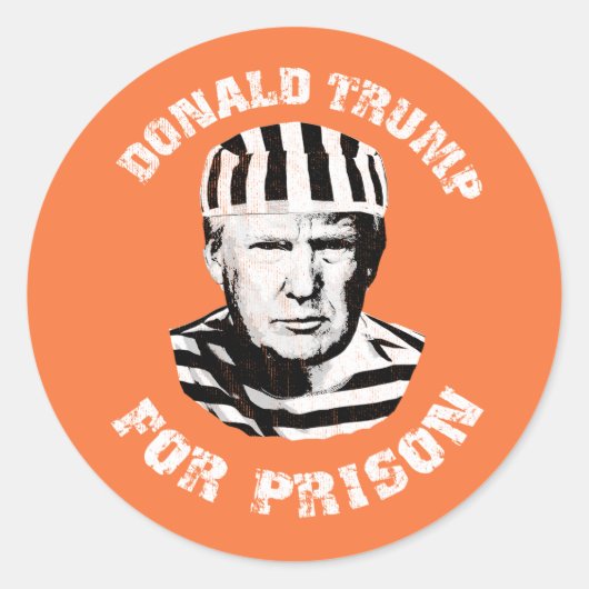 Sticker Rond Donald Trump En Prison (Devant)