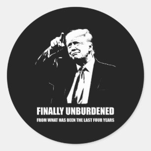 Sticker Rond Donald Trump Gagne - Enfin Sans Être Encombré De L