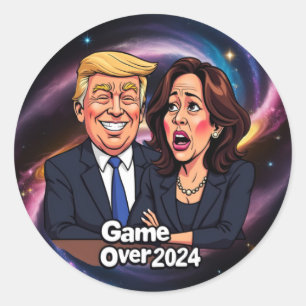 Sticker Rond Donald Trump Kamala harris